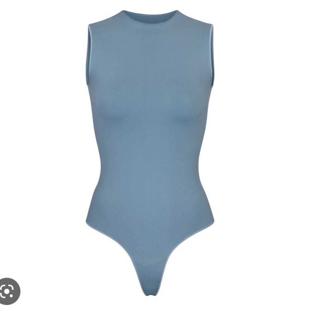 SKIMS Essential Mock Neck Bodysuit Arctic Blue * XXS/XS